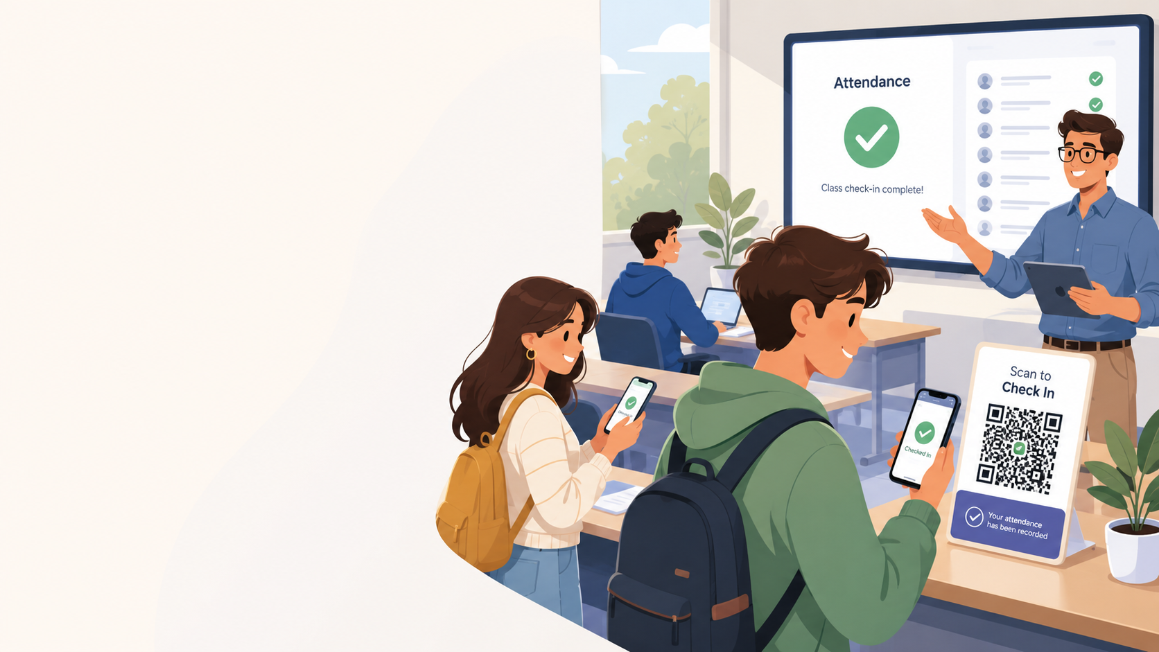 Students checking into class with ClassTap